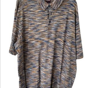 Johnston & Murphy Golf Shirt, grey and tan, size XXL, NWT